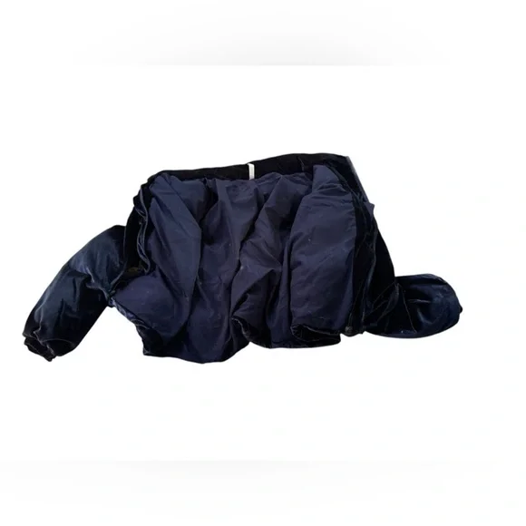 Fabletics Navy Wander Velour Cropped Puffer Jacket Size XL - Picture 2 of 8